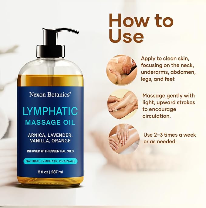 Lymphatic Drainage Massage Oil for Massage Therapy 8 fl oz - Image 3