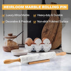 Koville African Natural Marble Rolling Pin, Non-Stick Polished Dough Roller - Image 3