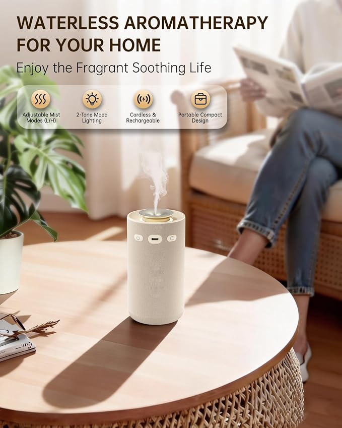 Waterless Essential Oil Diffuser, Portable Car Aromatherapy Diffuser, - Image 2
