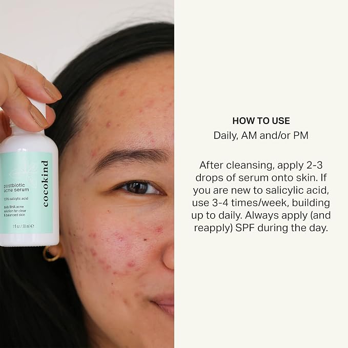 Cocokind Postbiotic Acne Serum, Salicylic Acid Serum and BHA Liquid Exfoliant - Image 4