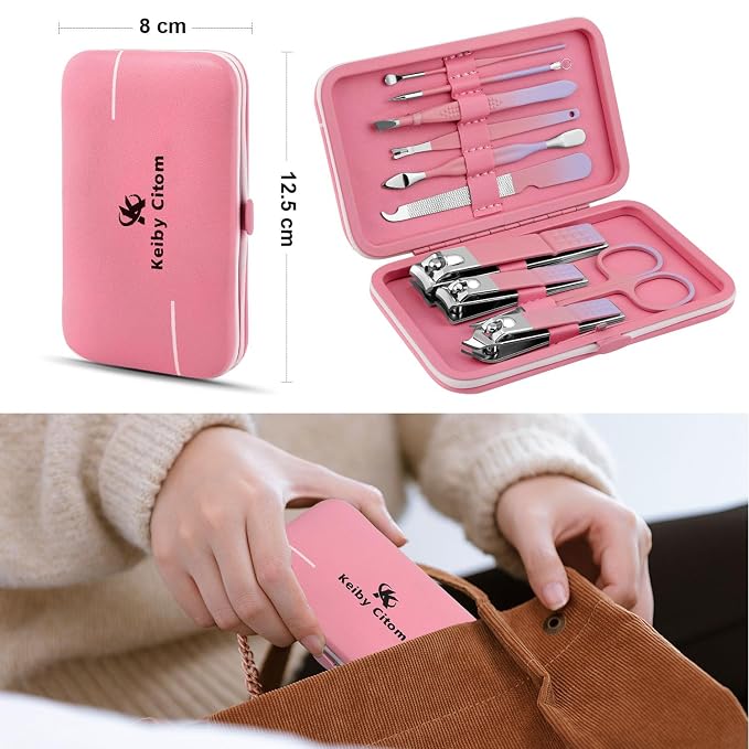 Manicure Set, Travel Mini Nail Clippers Kit Pedicure Care Tools - Image 5