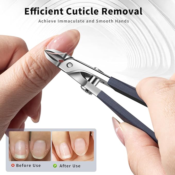 Safety Lock Cuticle Nippers for Home Manicure, G10 Handle Cuticle Trimmer for - Image 3