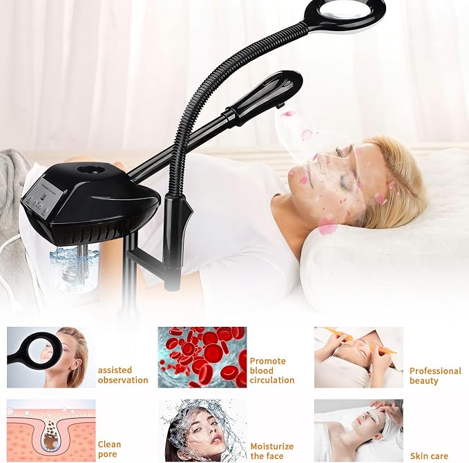 Retain Time Facial Steamer for Ozone Humidifier Atomizer Attach 5× Magnifier - Image 7