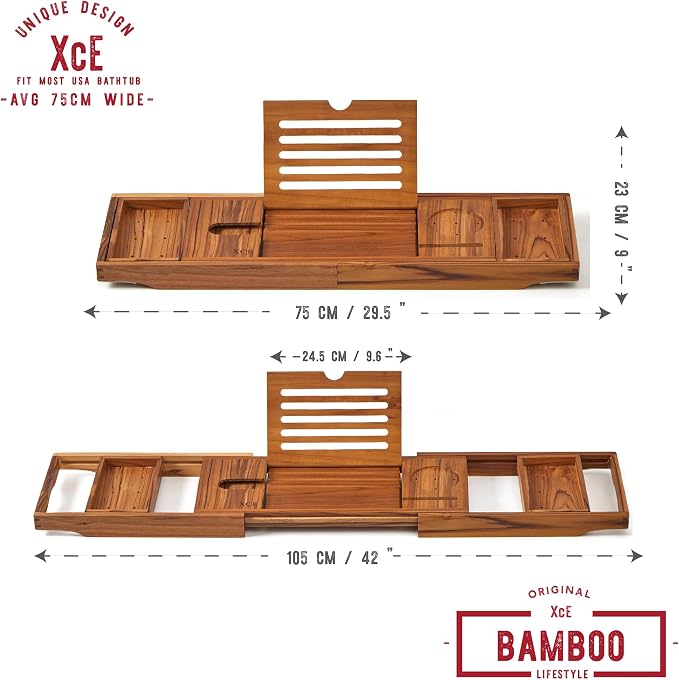 XcE Teak Bathtub Caddy Tray - Image 3