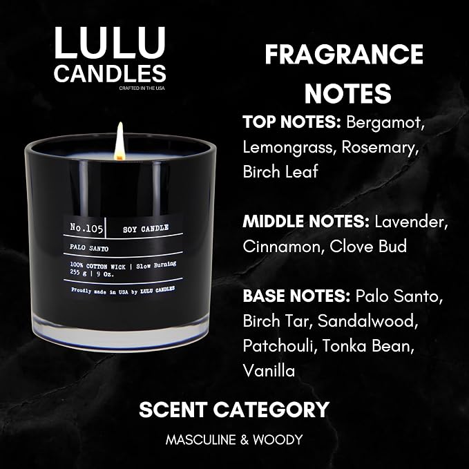 Lulu Candles | Palo Santo | Luxury Scented Soy Jar Candle | Hand Poured in The - Image 2