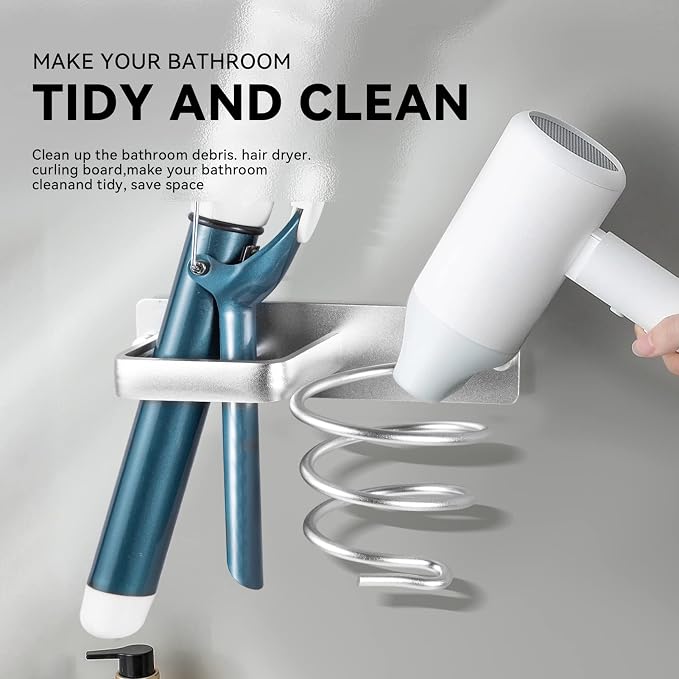 YUET Hair Dryer Holder Hairdryer Station Wall Mounted Shelf Bracket - Image 3
