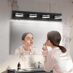 4-Light Bathroom Vanity Light, Matte Black Bathroom Light Fixtures Over Mirror - Image 8