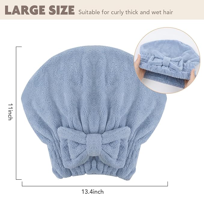 SUNLAND Large Microfiber Hair Drying Caps - Image 2