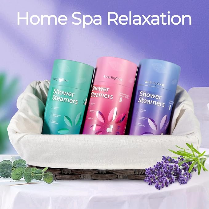 BodyRefresh Lavender Shower Steamers Aromatherapy 8 Pack - Image 5