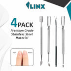 FLINX Metal Cuticle Pusher Tool 4 Pcs Nail Manicure Tools Nail Tᴏols - Image 2