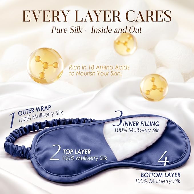 LULUSILK Mulberry Silk Sleep Eye Mask Blindfold - Image 3