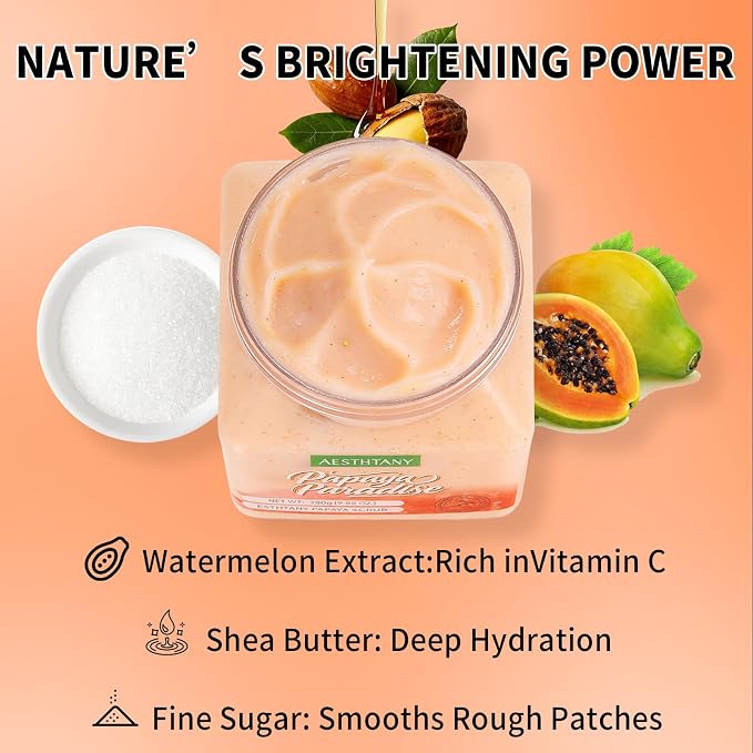 pawpaw Body Scrub & Body Scrub Moisturizing and Exfoliating Body, Foot Scrub - Image 3