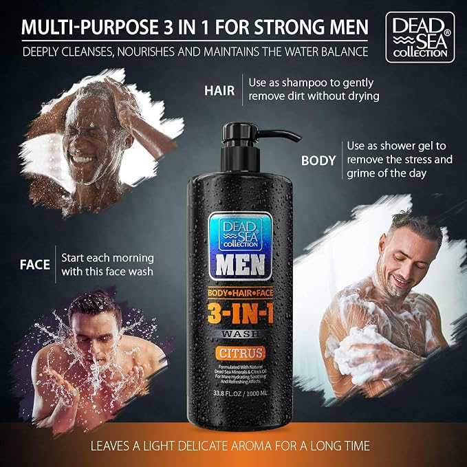 Dead Sea Collection Mens Body Wash 3 in 1 – Citrus Body Wash - Image 2