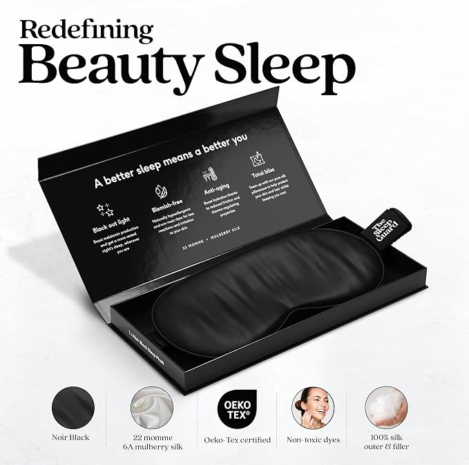 TheSleepGuard Pure Silk Sleep Mask Light Blocking Travel Essentials. Eye Masks - Image 2