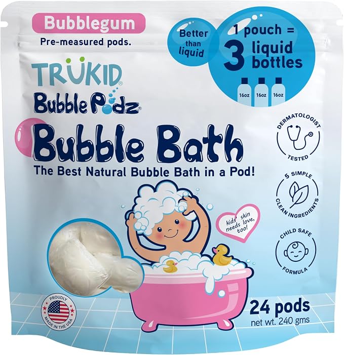 TruKid Bubble Podz Bubble Bath for Kids, & Babies, Tear Free Gentle & by TruKid