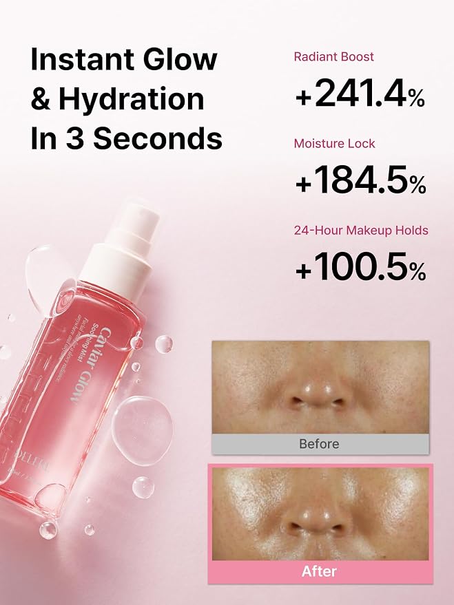 Delere Caviar Glow Soothing Mist | Korean Glass Skin Spray Serum - Image 5