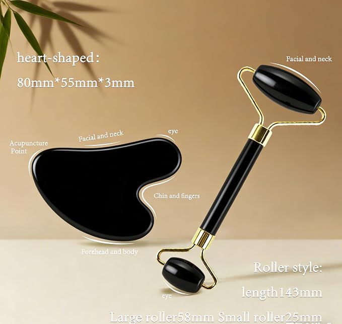 Jade Roller Gua Sha Tools – Nature Gua Sha Facial Tool Skin Tightening Face - Image 5