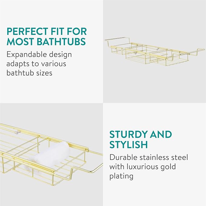 Navaris Gold Wire Bath Tray - Image 3