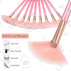 9 Pieces Facial Fan Mask Brushes, Soft Facial Applicator Brushes Tools - Image 4