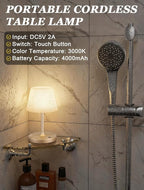 Kakanuo Champagne Gold Shower Lamp Waterproof, Rechargeable Cordless Lamp - Image 4