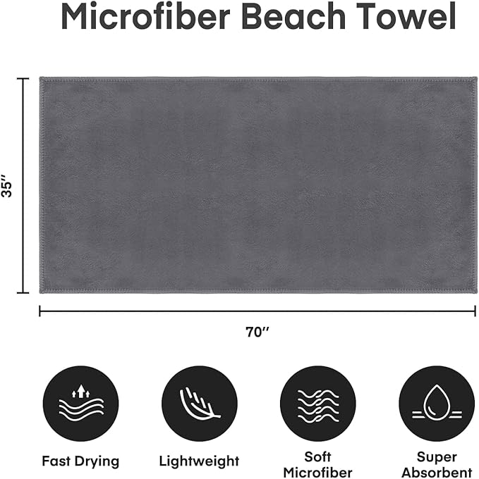 JML Extra Large Bath Towels, Microfiber Bath Sheet Towels - Image 6