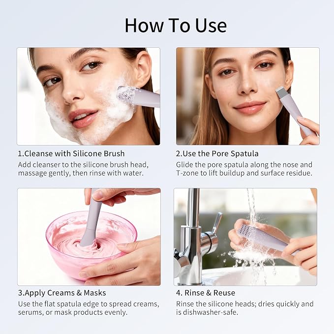 Blackhead Remover Tool, Stainless Steel Face Scraper, Skin Scrubber Face Spatula - Image 3
