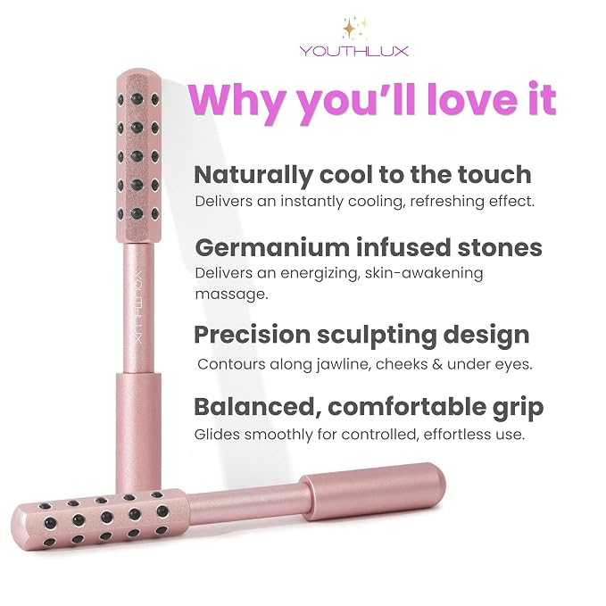 Radiance Roller – Germanium Stone Facial Massage Tool/Wand Face Roller - Image 5