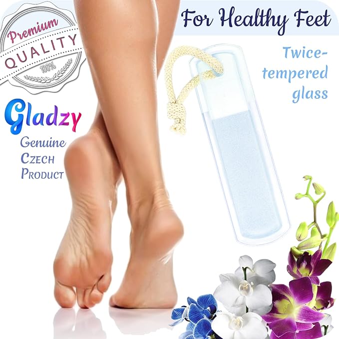 GLADZY Czech Glass Foot File Callus Remover – Double Sided Etched, Different - Image 3