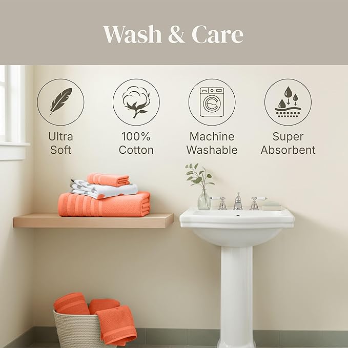 Modern Threads Natural Vine 6-Piece 100% Cotton Towel Set – Yarn Dyed Jacquard - Image 7