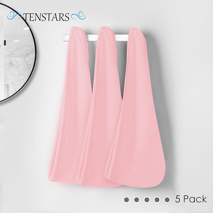 TENSTARS 5 Pack Thicken Microfiber Hair Towel Wrap - Image 4