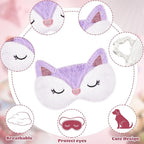 Haysandy 3 Pieces Sleep Mask for Kids Girls Cute Cat Sleeping Eye Cover Soft - Image 3