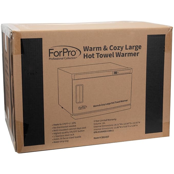 ForPro Warm & Cozy Hot Towel Warmer, Large 16L Capacity Cabinet, Stainless - Image 6