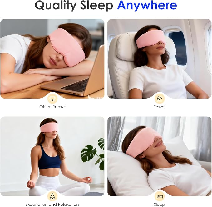Weighted Eye Mask for Sleeping, Soft Minky Sleep Mask for Side Sleeper - Image 6