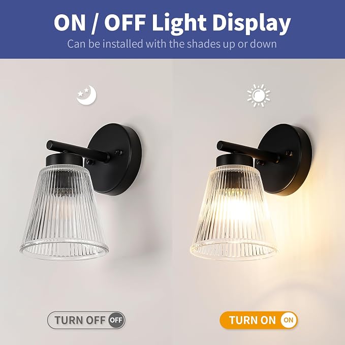 OCIOC Set of 2 Wall Sconces for Bathroom, Mount Lighting Lanterns for Mirror - Image 4