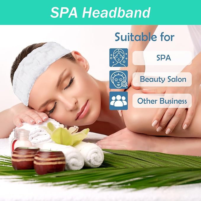 Microfiber Spa Headband 3-Pack, Soft Terry Cloth Headband - Image 7