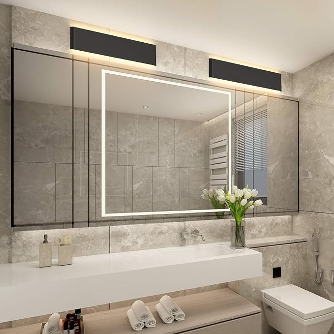 Aipsun 20W/24in Rectangular LED Black Modern Wall Sconce Horizontal Up and Down - Image 5