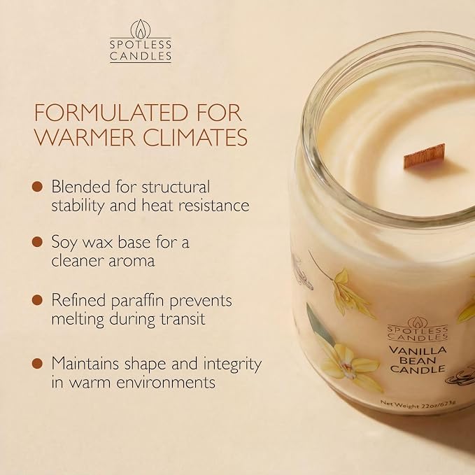 Candle Vanilla Bean 22oz with Wooden Wick in a Presentation Gift Box & - Image 5