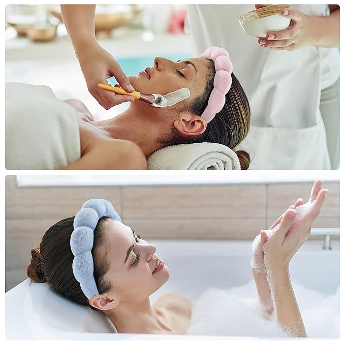 Ztomine Spa Headbands for Face Washing, Masks & Skin Treatments, 100% Cotton - Image 2