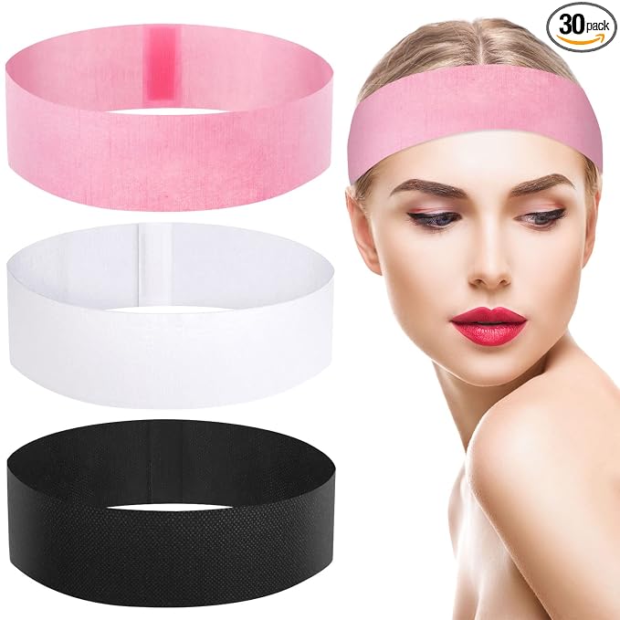 Pimoys 30 Count Disposable Headbands by PimoysLivingNecessities