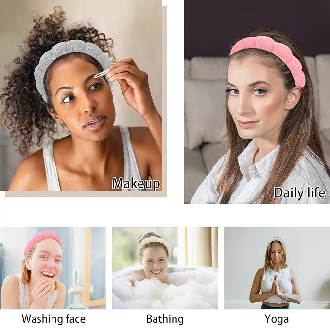 WHAVEL 3 Pack Spa Headband for Skincare, Face Washing - Image 5