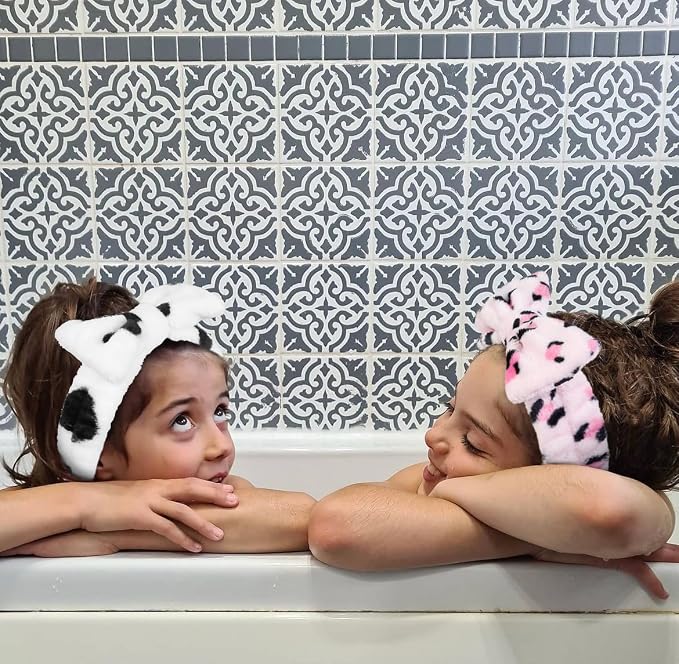 Huachi Pink Leopard Soft Microfiber Spa Headbands - Image 5