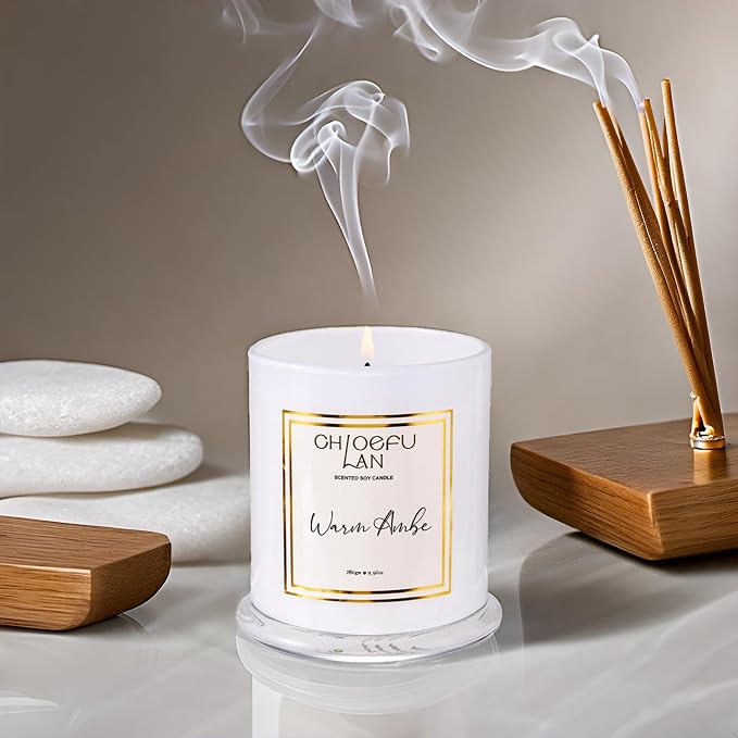 Chloefu LAN Warm Amber Candle, Scented Candles Gifts - Image 4