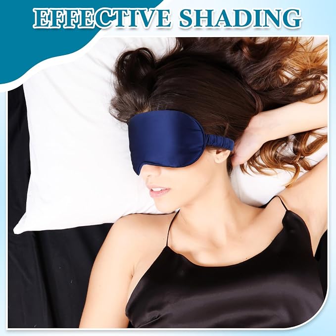 Cutecrop 12 Pcs Silk Sleep Masks Soft Satin Eye Masks - Image 3