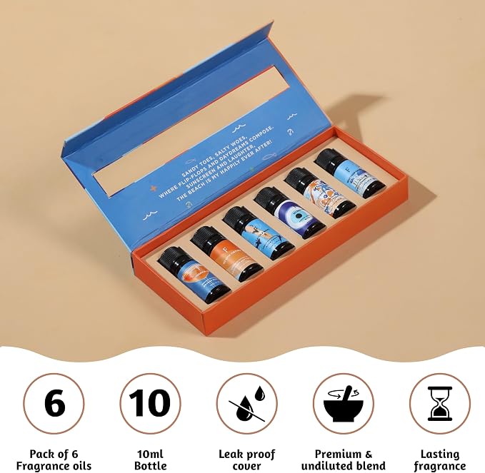 Folkulture Beach Essential Oil Set of 6 | Summer Essential Oils - Image 2