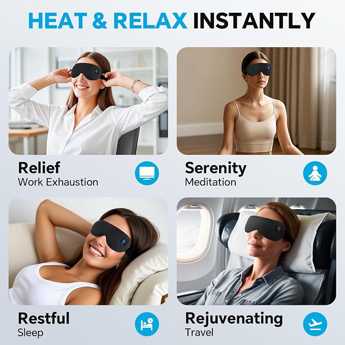 Cordless Heated Eye Mask for Dry Eyes Relief, - Image 6