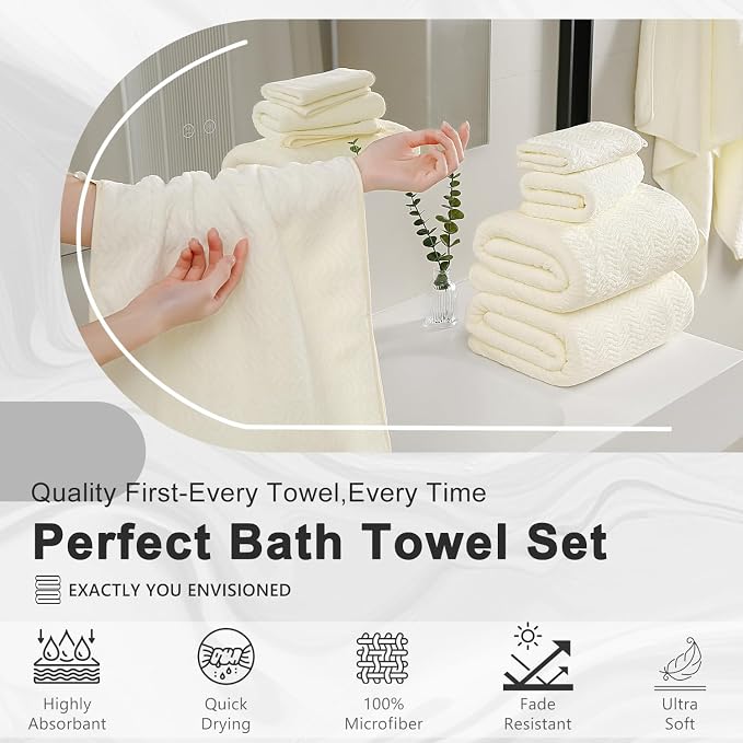 4 Piece Extra Large Bath Towel 35"x70" Oversized Bath Sheet Bath Towel Set - Image 4