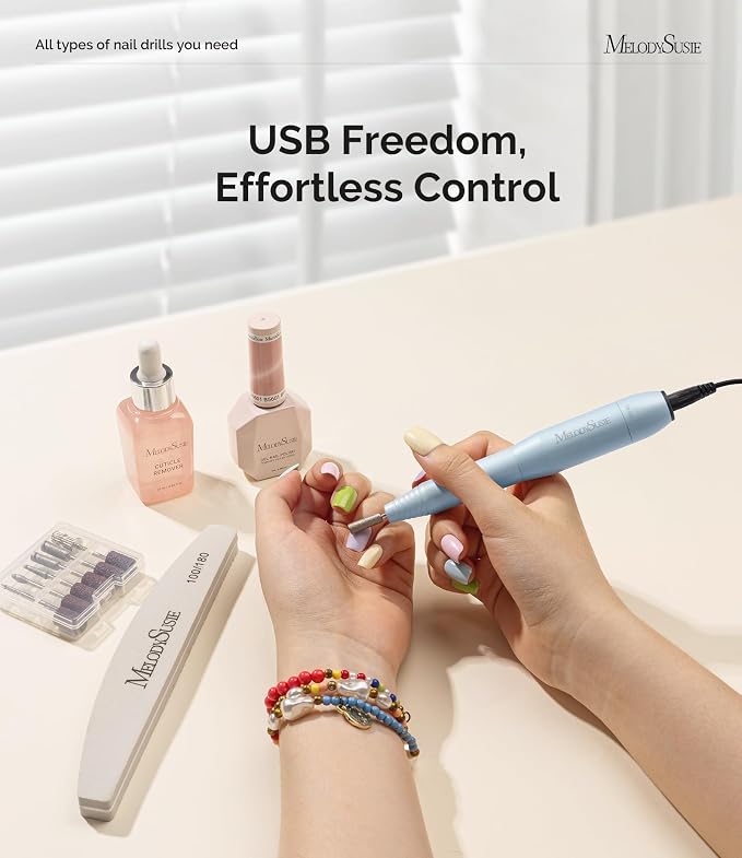MelodySusie Pen-Shaped Portable USB Nail Drill, PC120I 20000RPM Electric Nail - Image 7