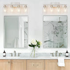 4 Light Bathroom Light Fixtures Brushed Nickel Vanity Light Over Mirror Modern - Image 4