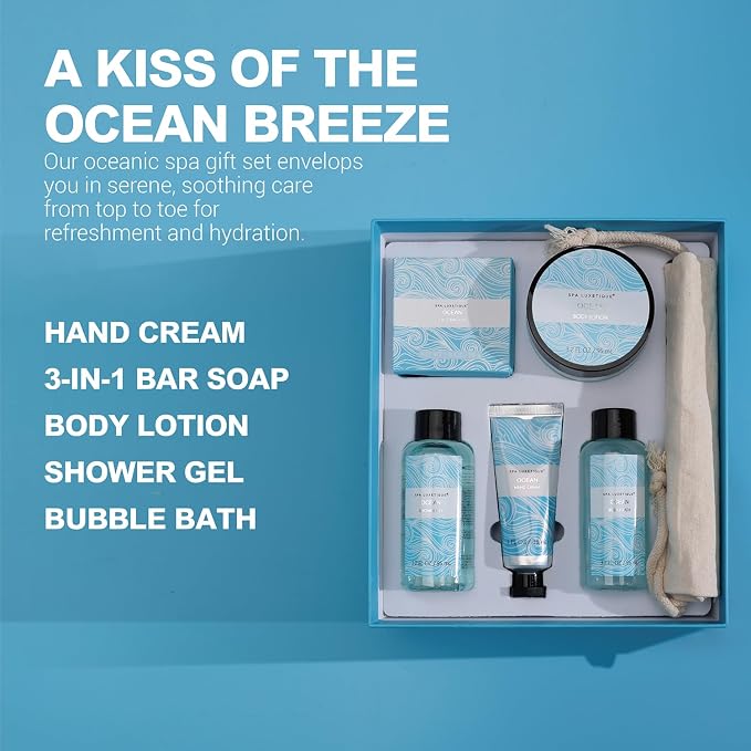 Spa Luxetique Spa Gift Set for Women, Ocean Spa Set Includes Body Lotion - Image 3