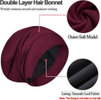 Sleep Cap Bonnet for Sleeping, Adjustable Cooling Ice Silk Lined Hair Bonnets - Image 6